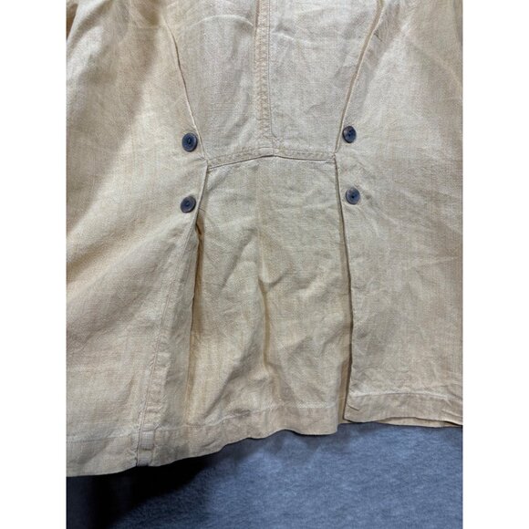 J Jill Womens Blazer Pants Set Size  M 12 Beige Yellow 100% Linen Lagenlook - Picture 9 of 10